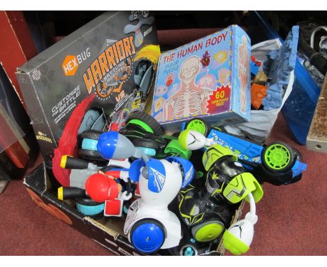 Thomas The Tank Engine, Hot Wheels, Hex Bug, Warriors, etc:- One Box.