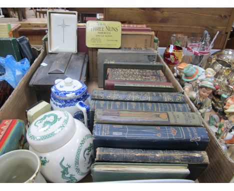 Tea Caddy, books, tins, ceramics, etc:- One Box.