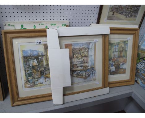 Tom Harland, limited edition prints of room interiors, Yorkshire locations, all signed. (6)