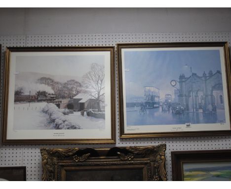 Peter Owen Jones (Sheffield Artist) 'Winter Sunlight', limited edition colour print of 350, signed P O Jones, 40.5 x 48cm, to