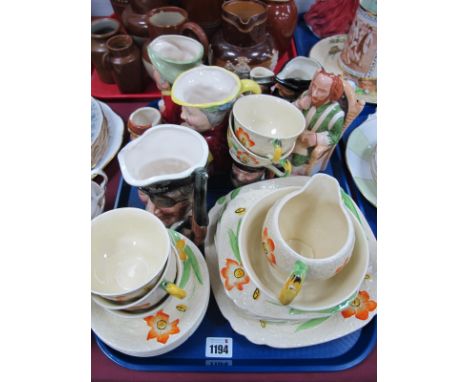 Grindley Part Tea Service, Toby jugs, etc:- One Tray.