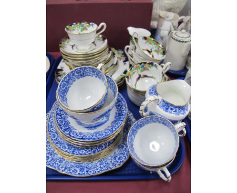 An Early XX Century Lawley's Regent Street Lustre Tea Service, decorated with floral decoration, twenty one pieces, together 
