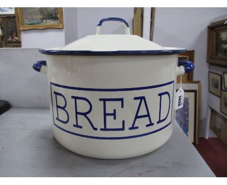 A Modern Enamel Bread Bin, with twin handles. 