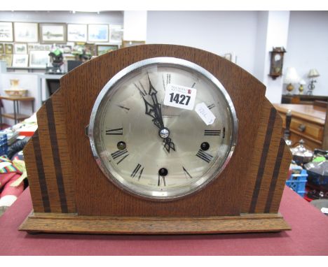 Enfield Royal Oak Cased Westminster Chime Mantle Clock.
