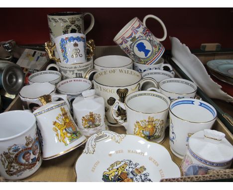 Richard Guyatt, Carl Toms, Aynsley, Paragon and other ceramic mugs, dish, bells:- One Box