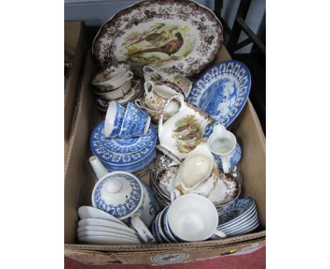 Broadhurst Royalty Blue &amp; White Pottery, Worcester Palissy table pottery:- One Box.