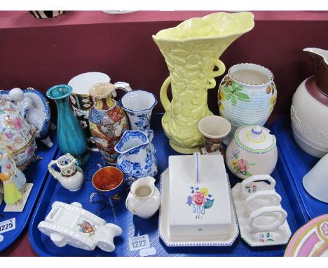 Poole, Sylvac, Tuscan, Ceramics, Willow Art Tank, Wedgwood Lustre, T&amp;G, Derby Mug (damaged), Masons Jug, etc:- One Tray
