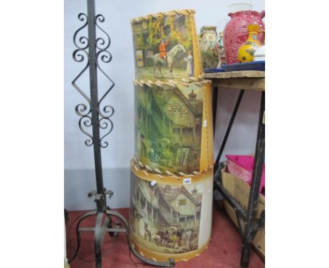 Light Shades Featuring Coaching Scenes, varying sizes. (7)