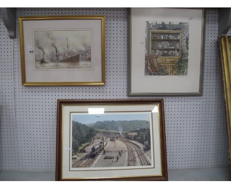 David C. Bell 'Harvesters Of The Deep' Ltd Edition Colour Print, of 250, 20.5 x 30.5cm signed, Peter Owen Jones Railway Print