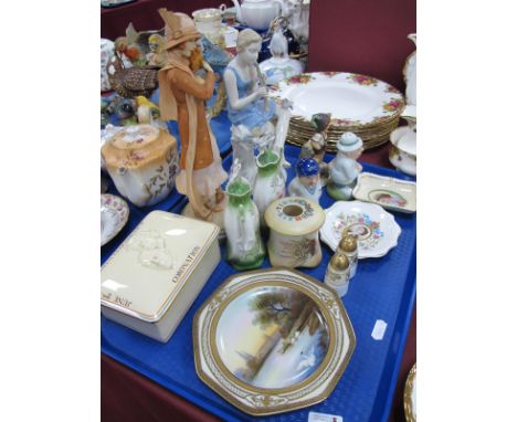 Doulton 'Lorna' Timothy Potts figurine, Goebel, GDR, Noritake, Devon, Carlton, etc:- One Tray.