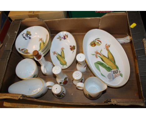 A TRAY OF ROYAL WORCESTER EVESHAM CHINA