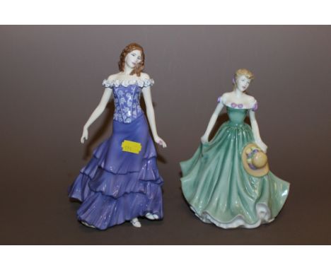 A ROYAL WORCESTER FIGURINE 'SUMMERTIME' TOGETHER WITH A ROYAL DOULTON 'LOVING THOUGHTS'  (2)