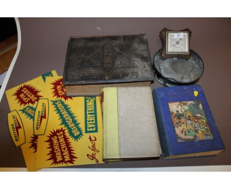 A QUANTITY OF BOOKS, BAROMETER ETC