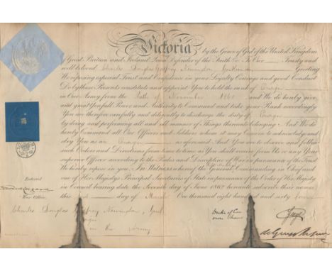 George Duke of Cambridge document. Bengal army DC 1860. Good condition. All autographs are genuine hand signed and come with 