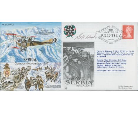 R M Woods signed Serbia cover. Good condition. All autographs are genuine hand signed and come with a Certificate of Authenti