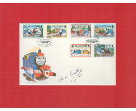 Wilbert Awdry signed 11x8 inch approx mounted Thomas the Tank Engine FDC double PM Thomas the Tank Engine and Friends First D