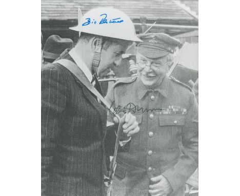 Bill Pertwee and Clive Dunn signed Dads Army 10x8 inch black and white photo. Good condition. All autographs are genuine hand