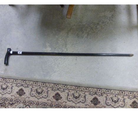 Ebonised antique walking stick
