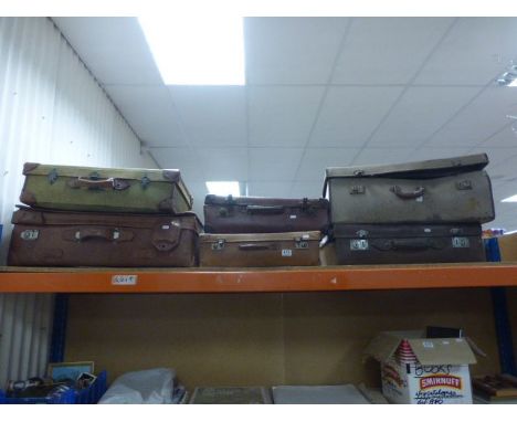 Six vintage suitcases 