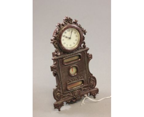 Vintage Metal Desk Calendar Clock