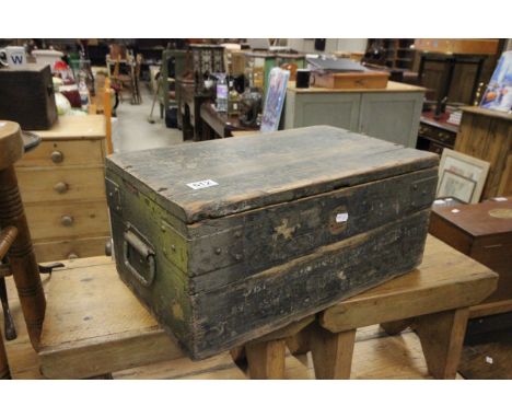 Vintage Pine Iron Bound Box
