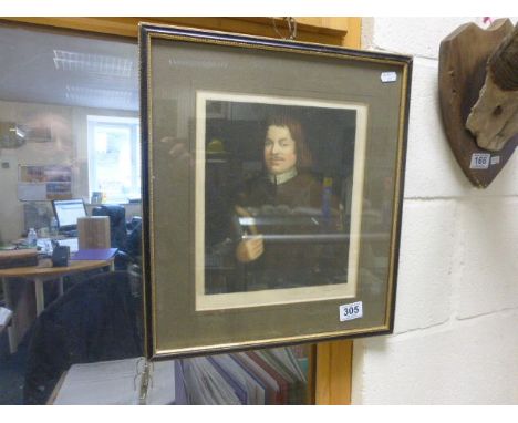 Hogarth framed portrait image of English writer John Bunyan