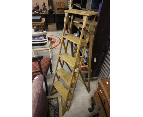 Vintage Set of Pine Step Ladders