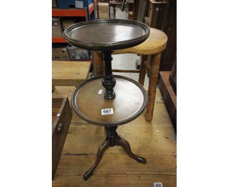 Mahogany Two Tier Wine Table on Pedestal Tripod Support