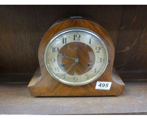 1930's Walnut Domed Cased Mantle Clock