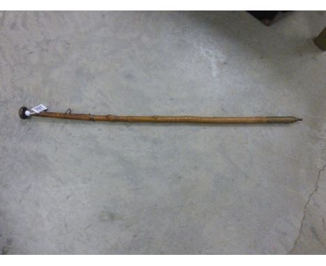 Vintage European vendetta type walking stick with hidden spike in handle