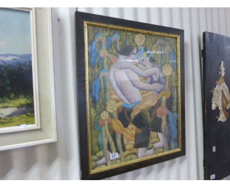 Studio framed oil painting portrait of dancing figures