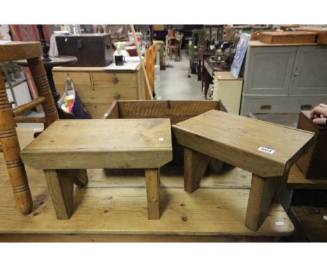 Pair of Vintage Pine Stools