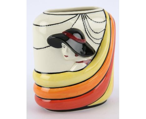 LORNA BAILEY (BRITISH, b 1978), for OLD ELLGREAVE POTTERY, Art Deco stylised lady vase. Factory stamp and signature to back o