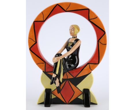 LORNA BAILEY (BRITISH, b 1978), for OLD ELLGREAVE POTTERY, limited edition Art Deco designed lady seated in a ring, no 14 of 