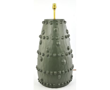 JULIAN CHICHESTER, a 'Tribal' lamp, gesso, green colourway, 61cm high including brass fitting
