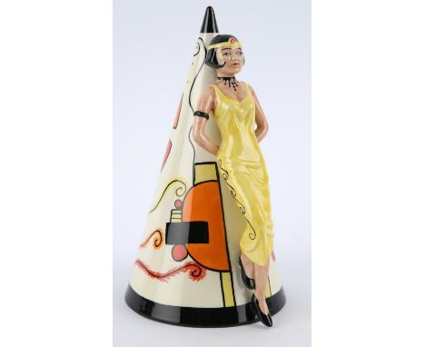 LORNA BAILEY (BRITISH, b 1978), for OLD ELLGREAVE POTTERY, limited edition Art Deco lady large spherical sugar sifter, with f