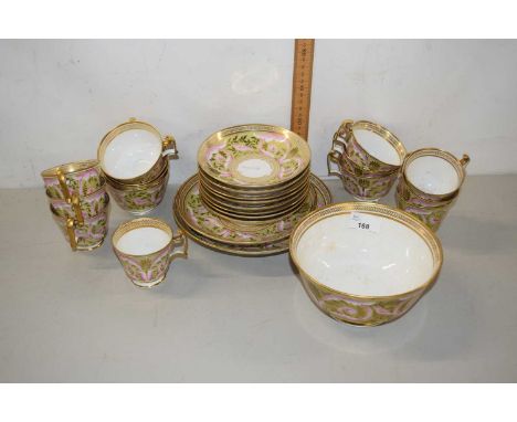 Spode gilt decorated part tea set, pattern number 2337