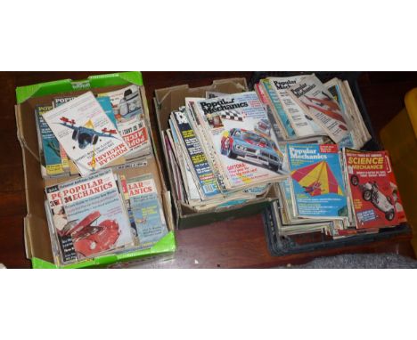 Three boxes of vintage popular mechanics magazines 