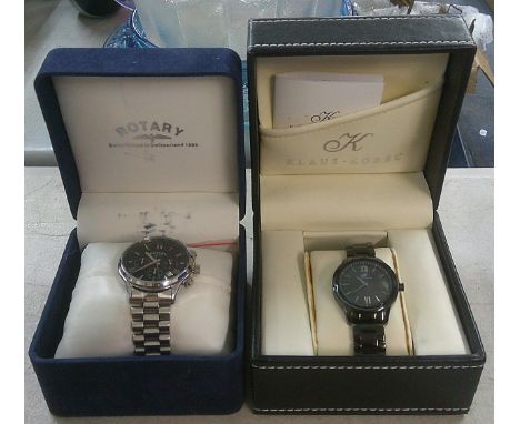 A gents Rotary quartz wristwatch and a Klaus Kobec wristwatch, each boxedLocation: 
