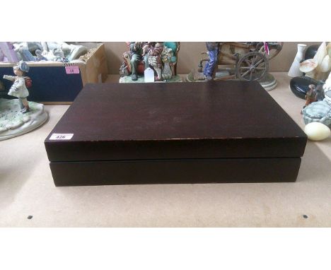 An eight place canteen of silver plated cutlery and flatware in a mahogany finished boxLocation: 