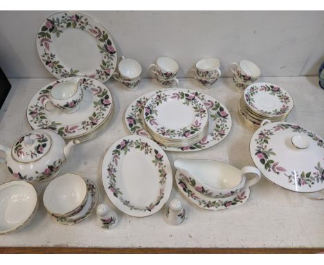 A Wedgwood rose pattern dinner/tea service to include tureens, teapot, sauce boatLocation: 