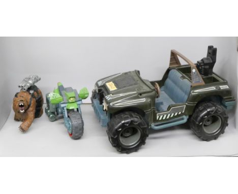 A collection of Action Man vehicles, two boxes **PLEASE NOTE THIS LOT IS NOT ELIGIBLE FOR IN-HOUSE POSTING AND PACKING**