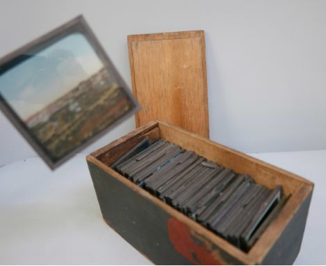 A box of 50 lantern slides 