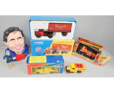 A set of two Matchbox vehicles, a Terry's York lorry, a Porsche (956) car, both boxed, a Matchbox K-35 Lightening car in box 