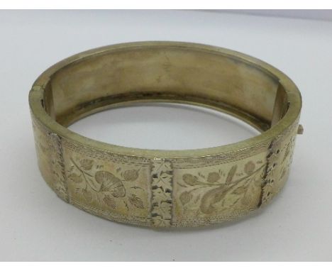 A Victorian white metal bangle