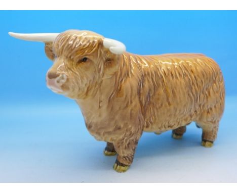 A Beswick model of a Beswick Highland bull