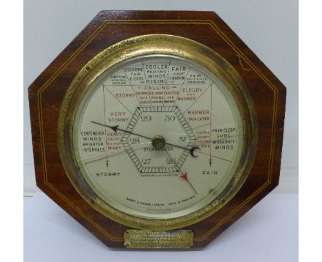 A Short & Mason barometer, glass a/f