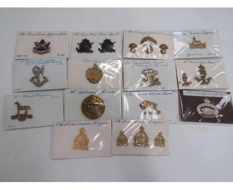 Selection of Canadian Cap Badgesincluding darkened and white metal Prince Rupert Reg MG ... Bronzed Pacific Coast Militia Ran