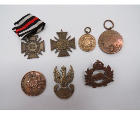 Small Selection of Imperial German Medalsconsisting 1870-1871 medal ... 1914-18 War Merit cross with swords ... 1914/18 Marin