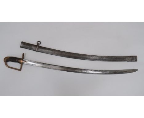 Polish M1934 Cavalry Sword33 inch, single edged, slightly curved blade with large fuller and narrow rear fuller. Forte stampe